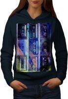 wellcoda Cassette Print Art Womens Hoodie, Music Hooded Sweatshirt