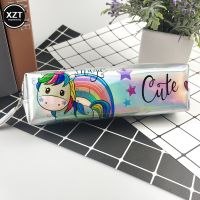 Pencil Case Holographic Laser Unicorn Pen Bag For Girl Boys Student Large Capacity Waterproof Pen Box School Supply Stationery Pencil Cases Boxes