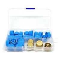 28pcs Car A/C Valve Cap  R134a R12 Service Valve High/Low Side Dust Cap， A/C Line Valve Core Cap M9 M10 Valve Stems  Caps  Adapters