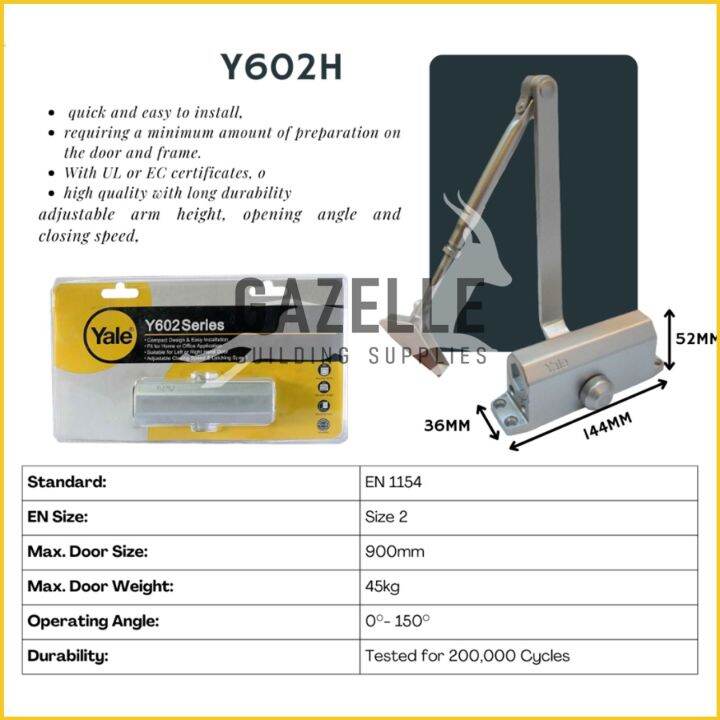 Yale Door Closer 2 / 3 / 4 Y602H / Y603H / Y604H Lazada PH