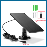 U40 4W 5V Solar Cells Charger Micro USB Type-C 2in1ชาร์จแผงโซลาร์เซลล์แบบพกพาสำหรับกล้องรักษาความปลอดภัยระบบไฟบ้านขนาดเล็ก