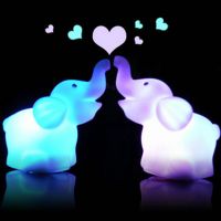 ❦✿ Colorful Elephant Silicone LED Night Light Children Cute Night Lamp Bedroom Light Decoracion Lampara De Noche Ddormitorio