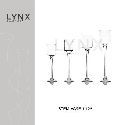 LYNX -  STEM VASE 1125 - แจกันแก้ว แจกันก้าน แจกันทรงสูง เชิงเทียนแก้ว แฮนด์เมด เนื้อใส มีความสูง 4 ขนาดให้เลือก