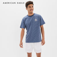 American Eagle Super Soft Striped Graphic T-Shirt เสื้อยืด ผู้ชาย กราฟฟิค (EMTS 017-2371-410)