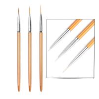 3Pcs Nail Art Liner Brushes French Stripe 3D Tips Line Stripes DIY Drawing Pen UV Gel Brushes Painting Manicure Nail Tool Sets Artist Brushes Tools