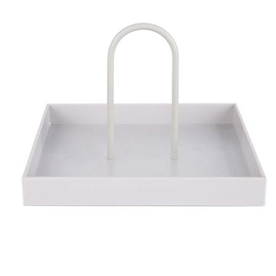 Desktop Storage Tray Nordic Plastic Square Jewelry Trays Living Room Kitchen Table Meal Snack Tray Plate with Handle