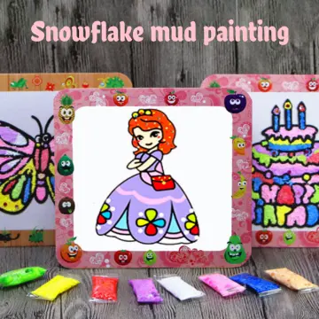 2 Sets Snow Pearl Mud 1 pc painting board Hand Painting Art toys