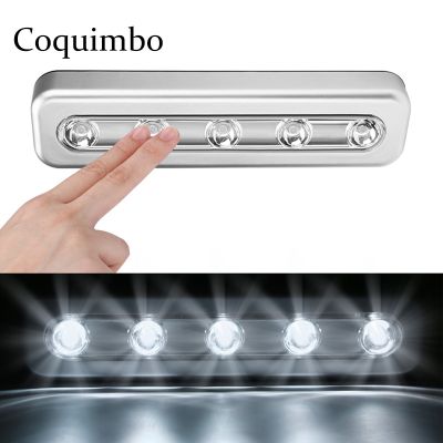 ▧✇✱ 5 LED Wireless Cabinet Light LED With Adhesive Sticker Battery Powered Lamp Closet Wardrobe Stair Kitchen Bedroom Drawer Light