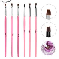 Brush Carving  3Pcs Flat Builder Clean Up Pen UV Gel Polish Acrylic Extension Nail Art Tips Painting Drawing Manicure Tools Set Artist Brushes Tools