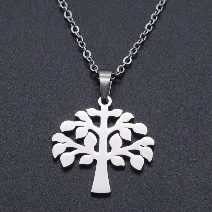 life-tree-stainless-steel-charm-necklace-for-women-fashion-jewelry-necklaces-wholesale-dainty-steel-necklaces-accept-oem-order