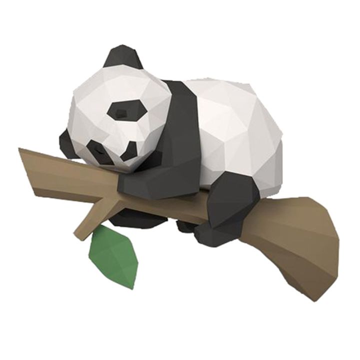 3D Animal Paper Model,Panda on the Tree Geometric Origami for Home ...