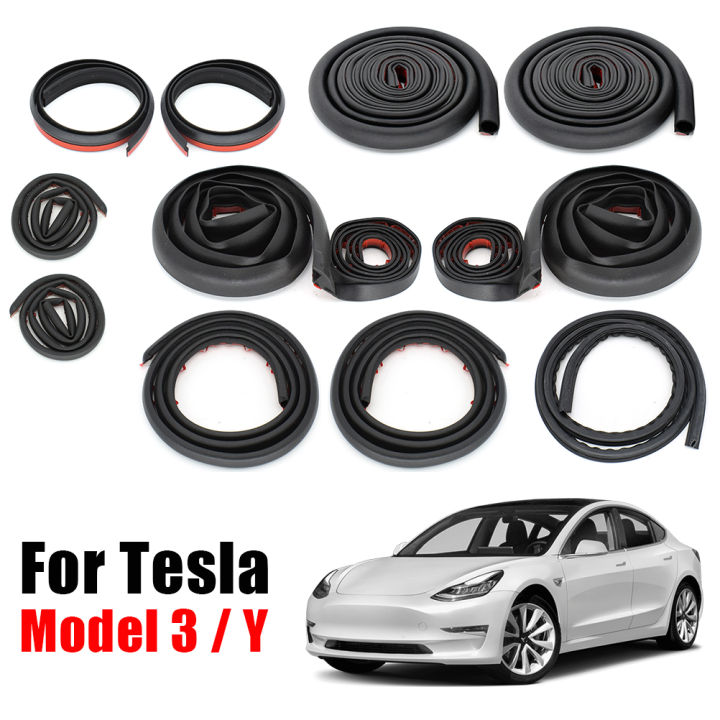 ชุดซีลยางรถยนต์สำหรับ-tesla-รุ่น3-y-self-adhesive-door-sealing-weatherstrip-ลดเสียงรบกวน-soundproof-accessories