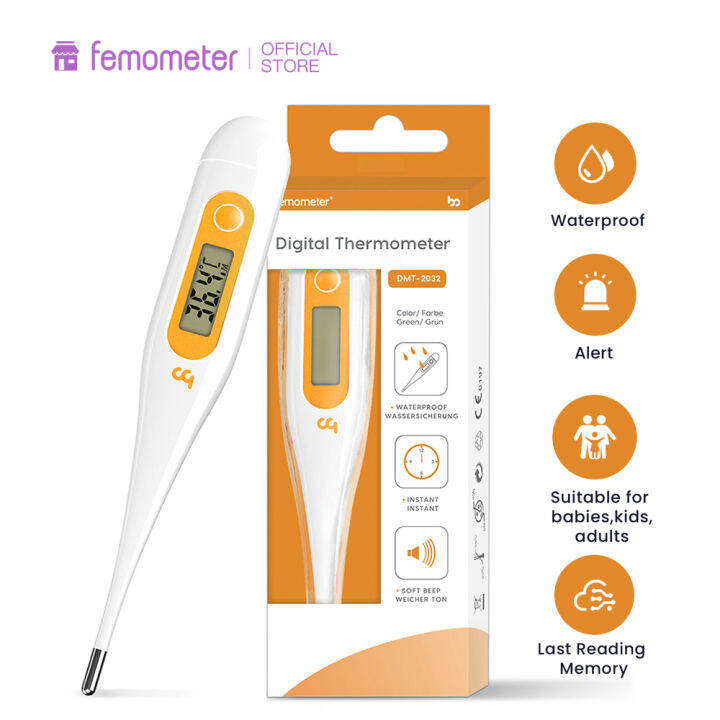 Femometer Oral Digital Thermometer (1 Year Warranty) for Fever with