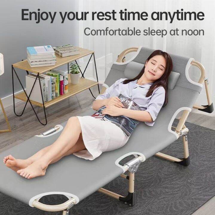 Outdoor folding bed sale single Portable folding chair bed heavy duty