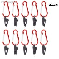 10pcs Outdoor Hiking Camping Tent Awning Windproof Fixing Clamp Grip with Carabiner Hook Plastic Alligator Clip