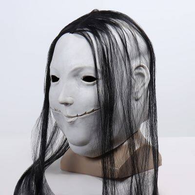 Horror Scary Wig Mask Cosplay Mask For The Face Halloween Party Costume Mask Prop Masquerade Joker Latex Headgear Prom