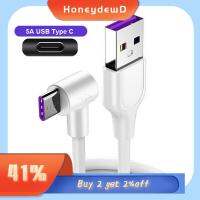 HONEYDEWD 5A ที่ชาร์จเร็ว 1เมตร/2เมตร/3เมตร การออกแบบข้อศอก90 ° เครื่องชาร์จ USB-C สากลสากลสากล แกนทองแดง สายชาร์จ Type C สำหรับ Samsung Galaxy S22 S21 S20 S10 S9 S8/HUAWEI สำหรับ Samsung Galaxy S22 S21 S20 S10 S9