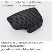 Black Perforated Gear Shift Handball Cover Trim Lever Shifter Gear Knob Cap For Audi A4 B9 A5 Q7 Q5 2016-2019