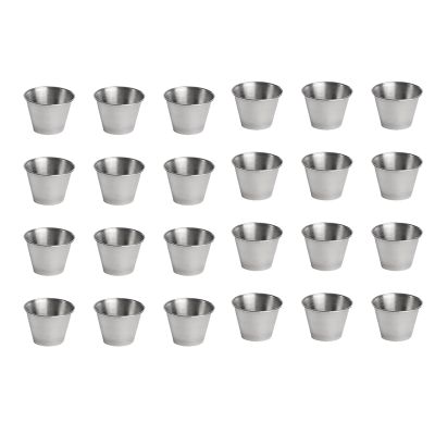 24 Pack Stainless Steel Condiment Sauce Cups,Commercial Grade Dipping Sauce Cups,Ramekin Condiment Cups Portion Cups
