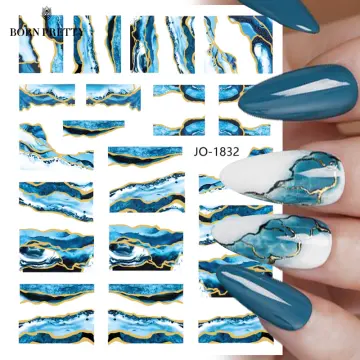 Gradient Marble Nail Art Self Adhesive Stickers Set White And Black DIY  Water Transfer Sliders For Manicure Decorations From D6up, $1.22 |  DHgate.Com