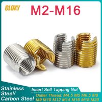 (SQIU)M2 M2.5 M3 M4 M5 M6 M8 M10 M12 M14 M16สแตนเลส/เหล็กคาร์บอนโลหะซ่อมแทรก Self Tapping Slotted แหวนสกรูเรียว