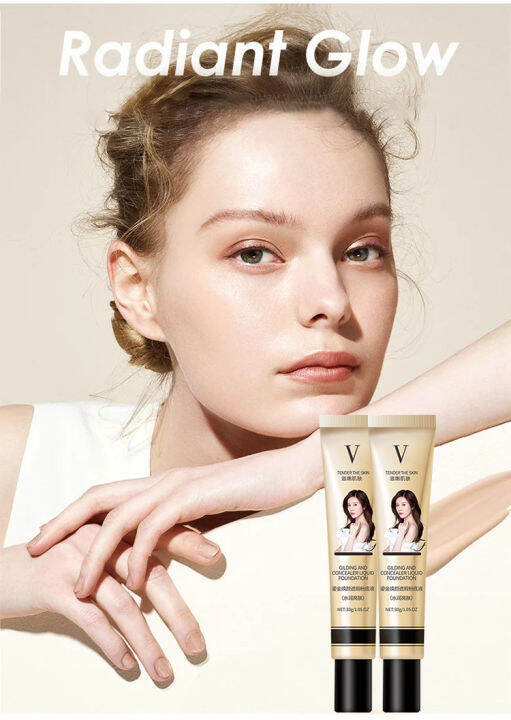 Meimingzi Gilding and Concealer Liquid Foundation Lazada PH