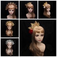 Mary Halo Crown Headband Baroque Tiara กรีก Lolita SunGoddess Headpiece