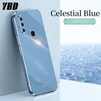 YBD เคสมือถือชุบโลหะสำหรับ Vivo Y17 Y15 Y12 Y12i Y11ปลอก,ที่แม่นยำกล้องป้องกันกรณีหรูหราตรงขอบ