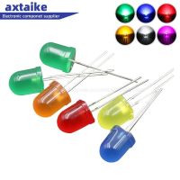 50PCS F10 10MM DIP LED Red Blue Emerald Green Yellow Orange White Light Emitting Diode High brightness Round head Transparent Electrical Circuitry Par