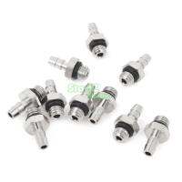 10 Pcs 4mm 5/32" Pneumatic Tube to M5 Male Thread Hose Mini Barb Fittings M-5AU-4 Pipe Fittings Accessories