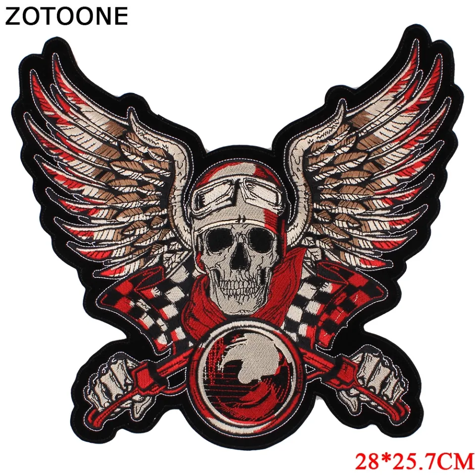 Biker Back Patch Large Patches for Jackets Embroidered Patches for