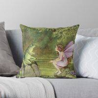 Frog and Fairy Talking -Ida Rentoul Outhwaite Throw Pillow Christmas Pillows Cusions Cover