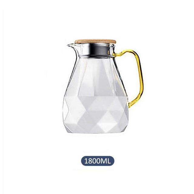 Diamond Glass Tea Set Teapot Hot Cold Water Jug Transparent Coffee Pot