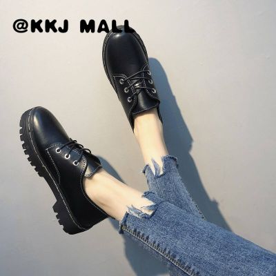 KKJ MALL Womens Shoes 2021 Spring and Autumn New Single Shoes Korean Fashion All-match Flat Small Leather Shoes