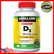 Viên uống Vitamin D3 Kirkland Extra Strength D3 50mcg 600 Viên