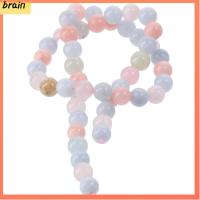 BRAIN 47 PCS 8mm คะ ลูกปัดโมราไนต์ธรรมชาติ Morganite เรียบเนียน ลูกปัดหินกลม8มม. ทำเครื่องประดับ DIY กลมกลมๆ ลูกปัดอัญมณีธรรมชาติ กำไลข้อมือสร้อยข้อมือ