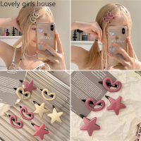 【♡Lovely girls house♡】10Pcs กิ๊ฟติดผมปิ่นปักผมหัวใจรักดาวมาการูนสีหวานสำหรับผู้หญิงหญิงสาวสไตล์ INS กิ๊บ BB แบบกลวงอุปกรณ์เสริมผมแบบเรียบ