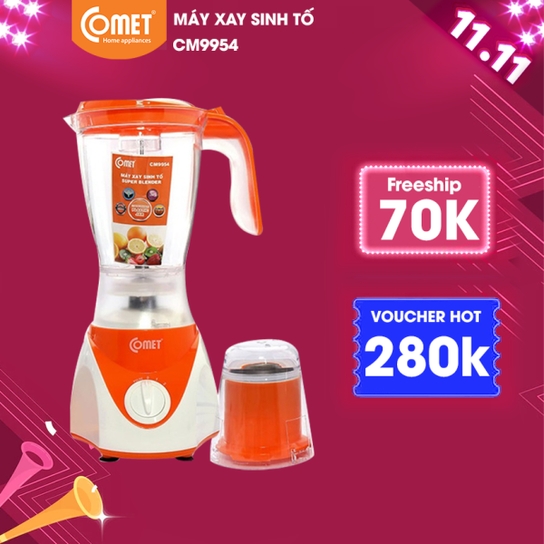 Máy xay sinh tố 2 cối nhựa Comet CM9954 – Dung tích 1.5 lít – Công suất 350W