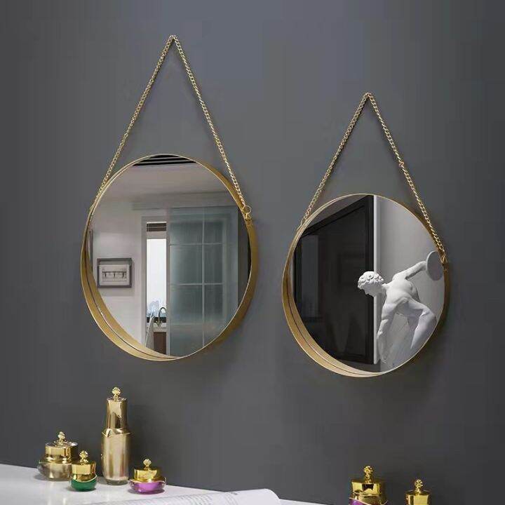 ♫Decorative Hanging Wall Mirror Small Vintage Mirror for Wall Gold