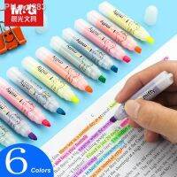 6 PCS/Set Small Size Mini Highlighters Set 6 Colors Cartoon Design Cute Highlighter Pen for Kids Markers School Stationery