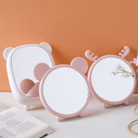 Makeup Mirror Desktop Ins Style Cartoon Bear Rabbit Student Dormitory Stand-Able Desktop Vanity Mirror room decor Mirrors