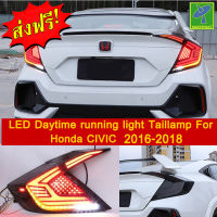 Mastersat HONDA Civic รุ่นปี 2016-19 Taillamp แบบA โคมไฟท้าย ไฟวิ่ง Led +ไฟเลี้ยว ในกันชน ตรงรุ่น วัสดุ ABS อย่างดี กันน้ำ ไฟหรี่ ไฟแต่งรถ  ไฟรถแต่ง ใส่แล้วสวยกว่าเดิม