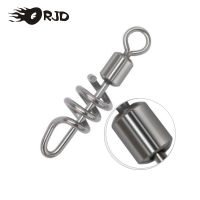 ORJD 50 pcs ตกปลาหมุนได้ Rolling Swivel With Screwed Snap Fishing Connector สแตนเลสแหวนแข็ง Connector Tackle-SLPPP STORE