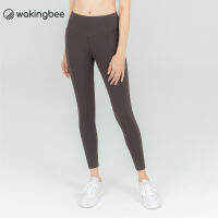 Wakingbee Physique Tights (Espresso) เลกกิ้งขายาว ออกกำลังกาย ผ้ากระชับพิเศษ ซัพพอร์ตสูง ผ้ากันยูวี แห้งไว มีกระเป๋าข้าง