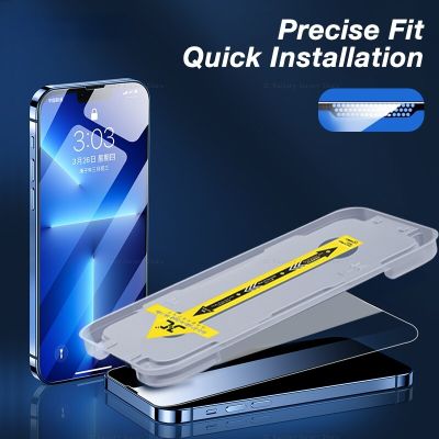2 Pcs Full Screen Protector With Easy Install Kit For iPhone 14 13 12 11 Pro Max Plus Tempered Glass For iPhone X Xs Max XR