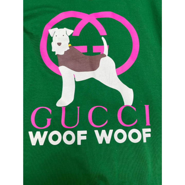 เสื้อยืดแขนสั้นพิมพ์โลโก้-gu-c-ลูกสุนัข-เสื้อยืดแขนสั้นเสื้อยืดแบบหลวมพิมพ์โลโก้23เทรนด์ฤดูร้อน