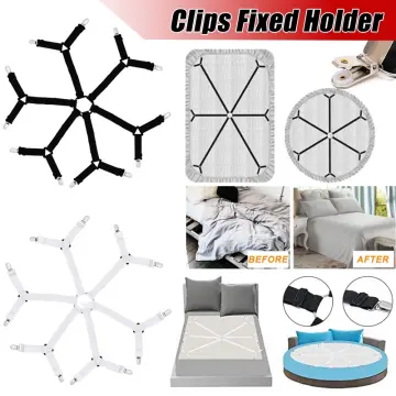 8/12 Clips Fixed Holder Adjustable Elastic Fitted Sheet Straps