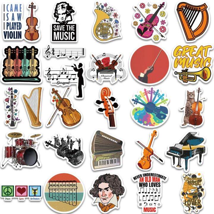 yf-10-52pcs-musical-instrument-music-cartoon-graffiti-stickers-refrigerator-luggage-kid-classic-sticker-decals