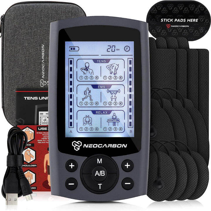 Neocarbon TENS Unit Muscle Stimulator, Electronic PMS Pulse Massager ...