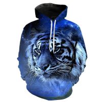 Sudadera con capucha con estampado de Tigre y el rey de los animales para hombre y mujer, ropa informal divertida con capucha 3D, ropa de calle a la moda, abrigo de Hip Hop